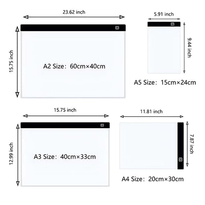 A4 Led Drawing Copy Board Kids Toy to Draw Tablet 3 Level Dimmable Sketching Painting Tablet Light Pad Diamond Painting