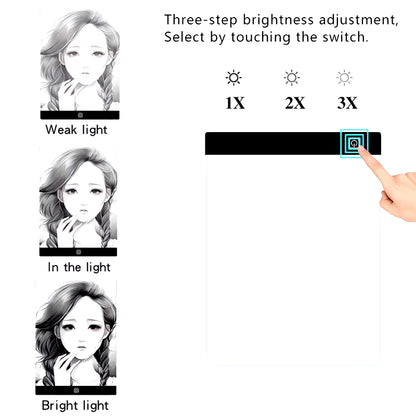 A4 Led Drawing Copy Board Kids Toy to Draw Tablet 3 Level Dimmable Sketching Painting Tablet Light Pad Diamond Painting